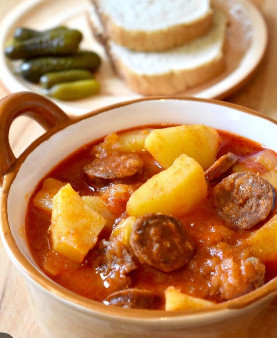 Traditional goulash with sausage